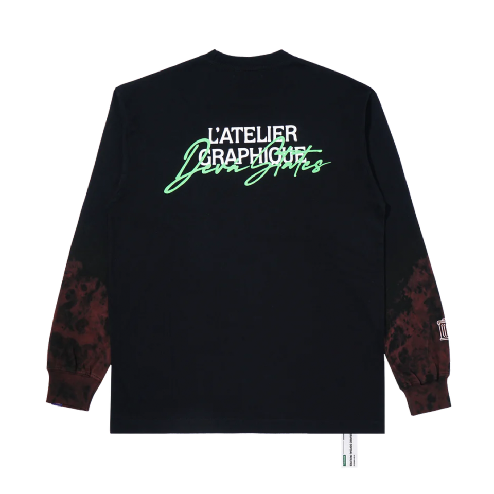 Deva'states Ornate L/S Tee - 'Bleached Black' - Image 2