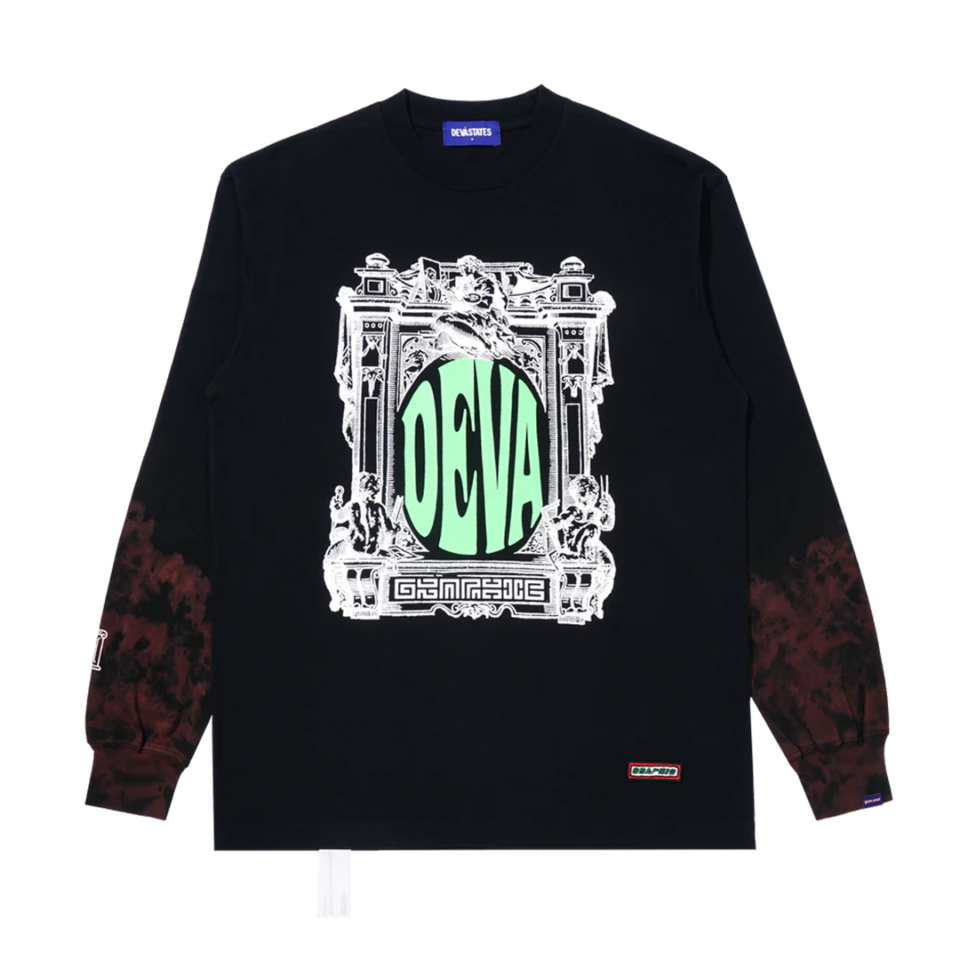 Deva'states Ornate L/S Tee - 'Bleached Black'