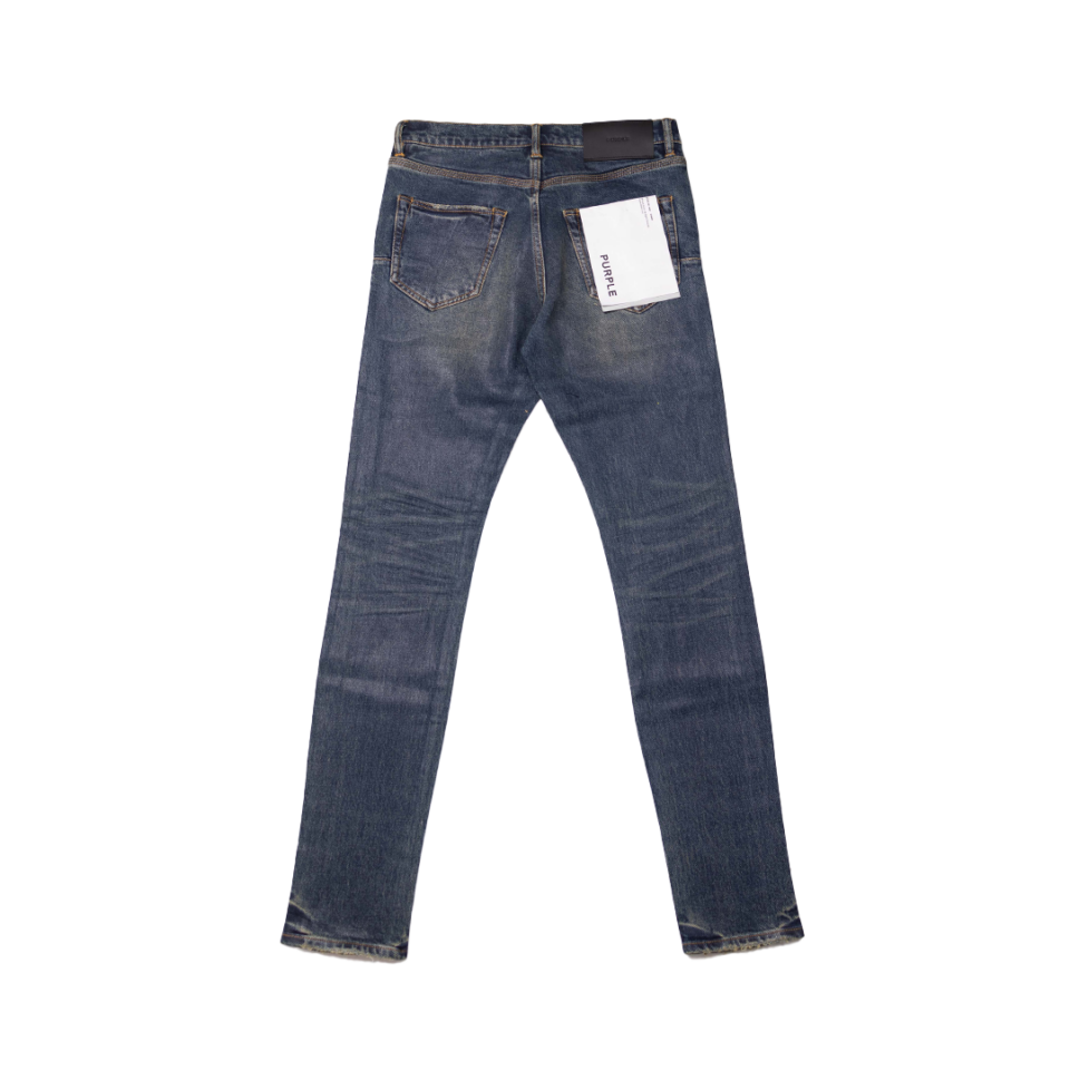 Purple Skinny Coated Denim - 'Dark Indigo'