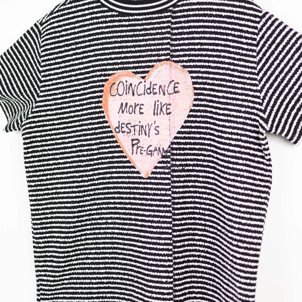 Andersson Bell Heart Message Stripe Tee - 'Black'