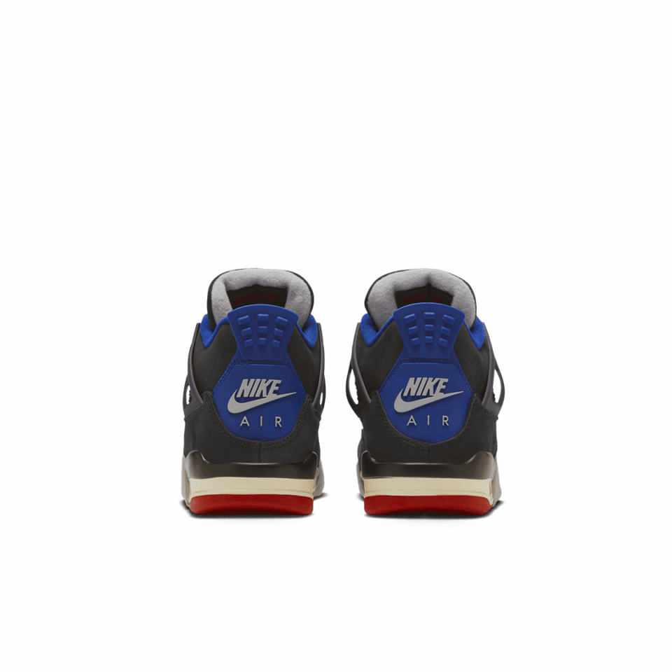 GS Air Jordan 4 - 'Black/Fire Red/Deep Royal Blue'