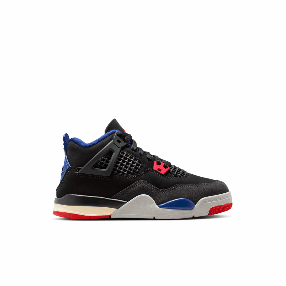 PS Air Jordan 4 - 'Black/Fire Red/Deep Royal Blue'