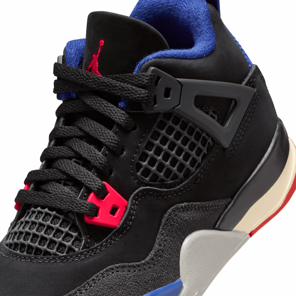 PS Air Jordan 4 - 'Black/Fire Red/Deep Royal Blue'