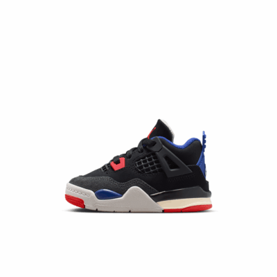 TD Air Jordan 4 - 'Black/Fire Red/Deep Royal Blue'