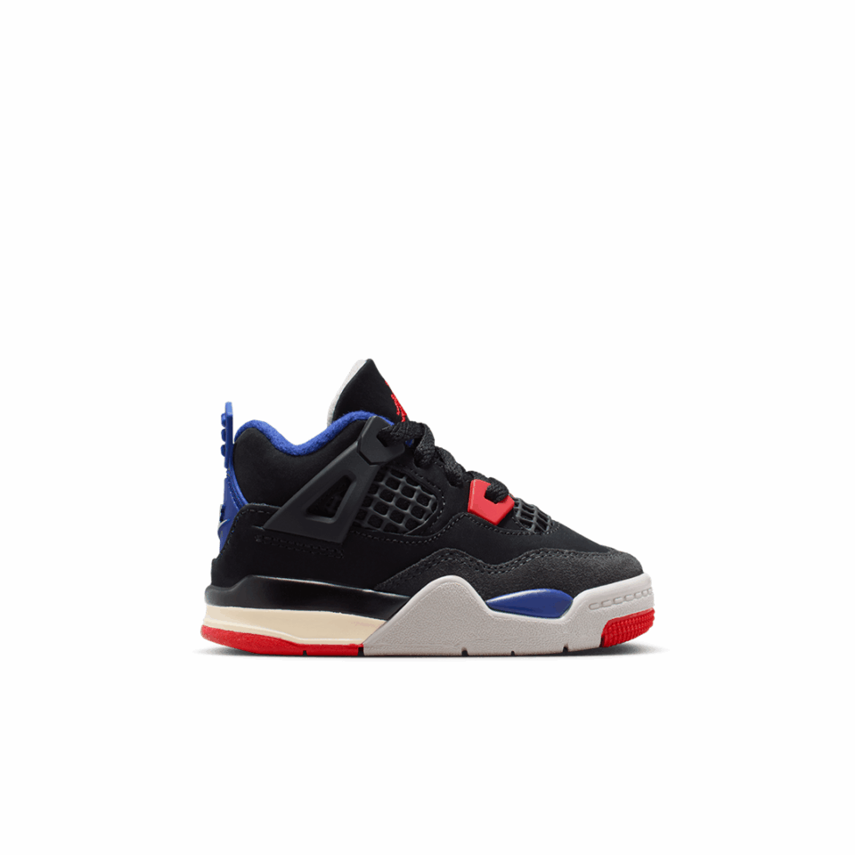 TD Air Jordan 4 - 'Black/Fire Red/Deep Royal Blue'