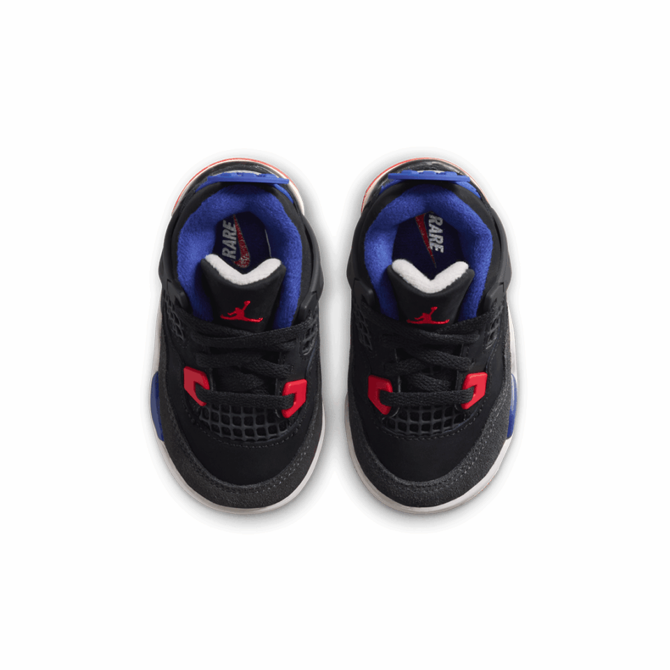 TD Air Jordan 4 - 'Black/Fire Red/Deep Royal Blue'