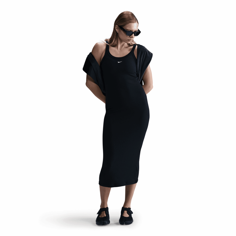 WMNS Nike Chill Knit Tight Mini-Rib Tank Dress - 'Black/Sail'