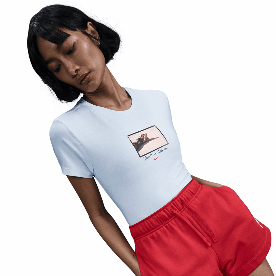 WMNS Nike Chill Knit Slim Cropped Tee - 'Blue Tint/Blue Tint'