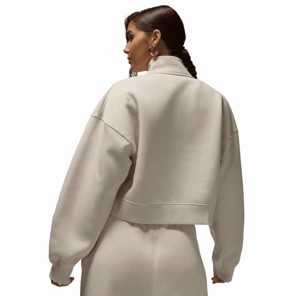 WMNS Jordan Quarter Zip L/S Top - 'Light Orewood Brown/White'
