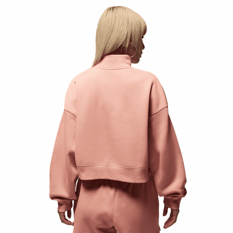 WMNS Jordan Quarter Zip L/S Top - 'Light Madder Root/White'