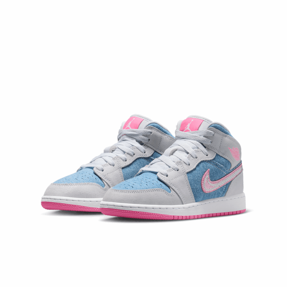 GS Air Jordan 1 Mid SE - 'Cobalt Bliss/Pink Glow'