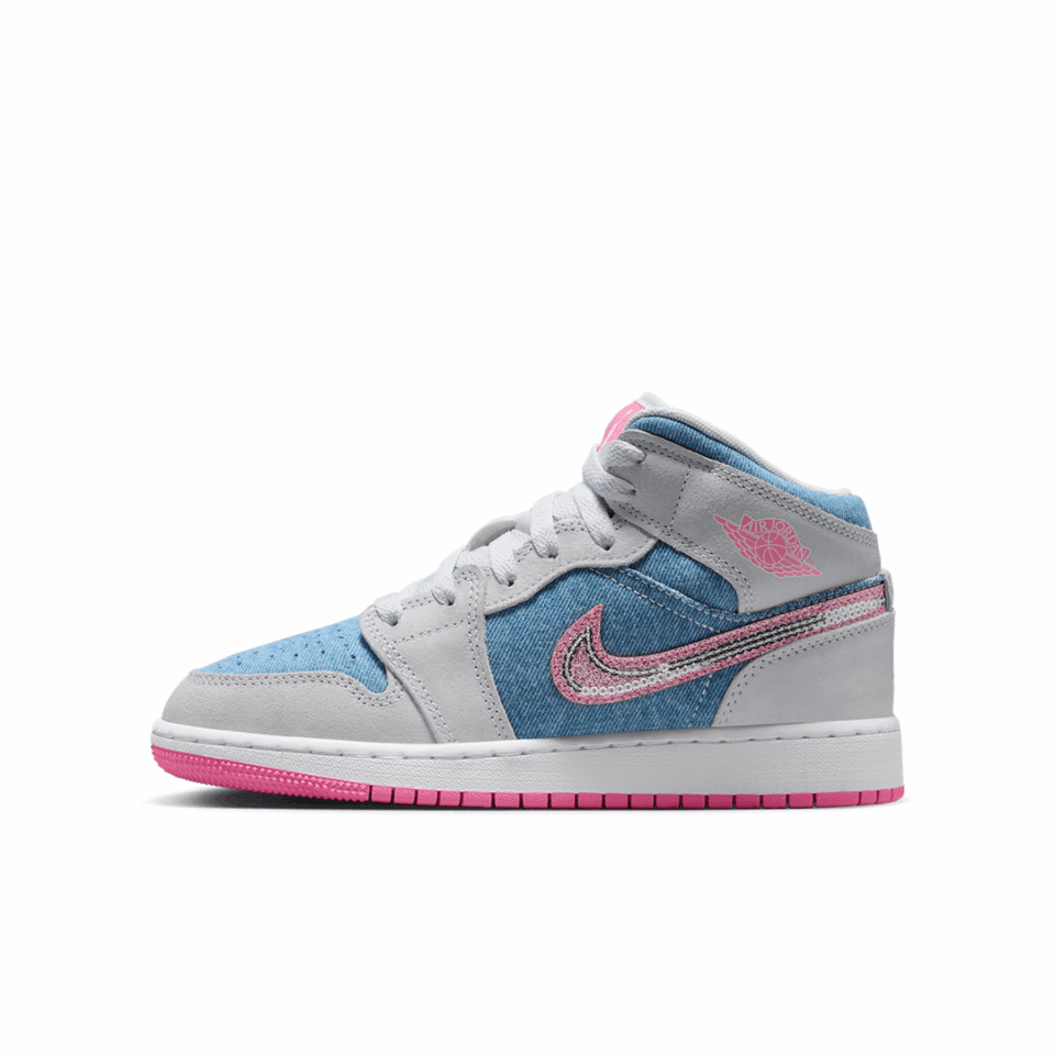 GS Air Jordan 1 Mid SE - 'Cobalt Bliss/Pink Glow'