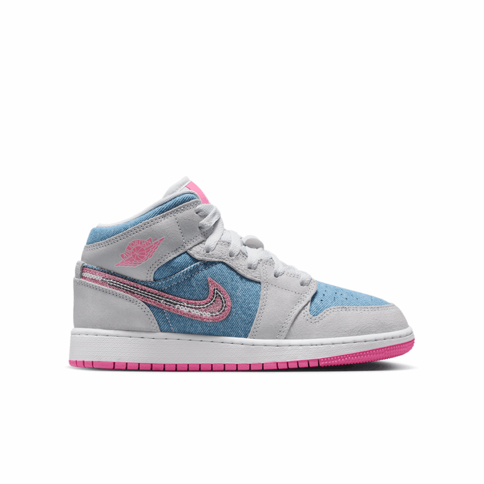 GS Air Jordan 1 Mid SE - 'Cobalt Bliss/Pink Glow'