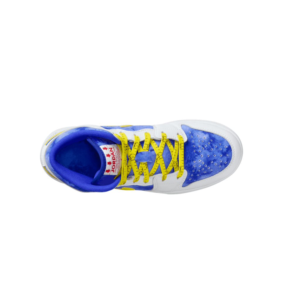 GS Air Jordan 1 Mid Sneaker School - 'White/Racer Blue'
