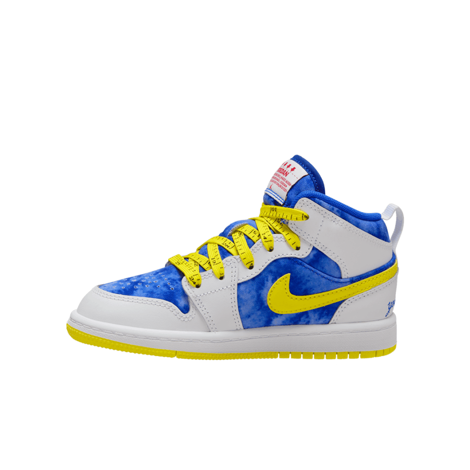 PS Air Jordan 1 Mid Sneaker School - 'White/Racer Blue'
