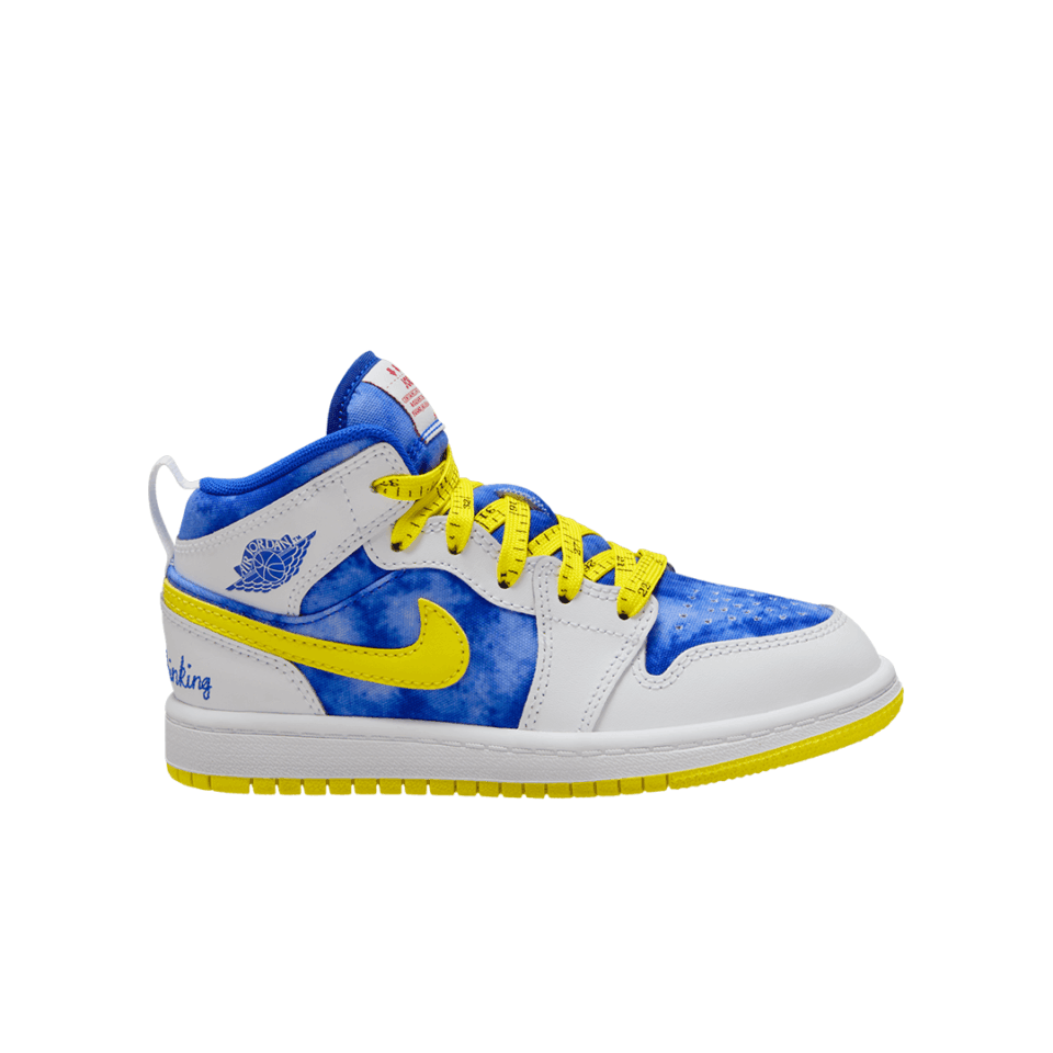 PS Air Jordan 1 Mid Sneaker School - 'White/Racer Blue'