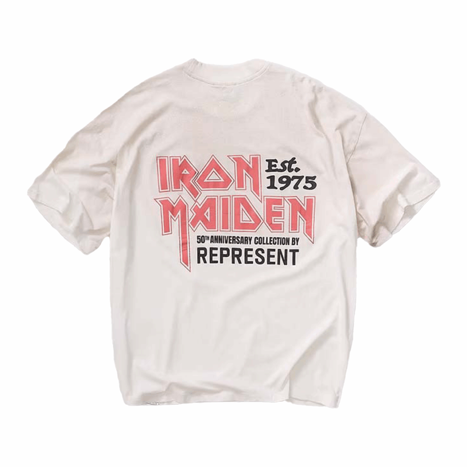 Represent Iron Maiden X Anniversary Tee - 'Washed Ecru'