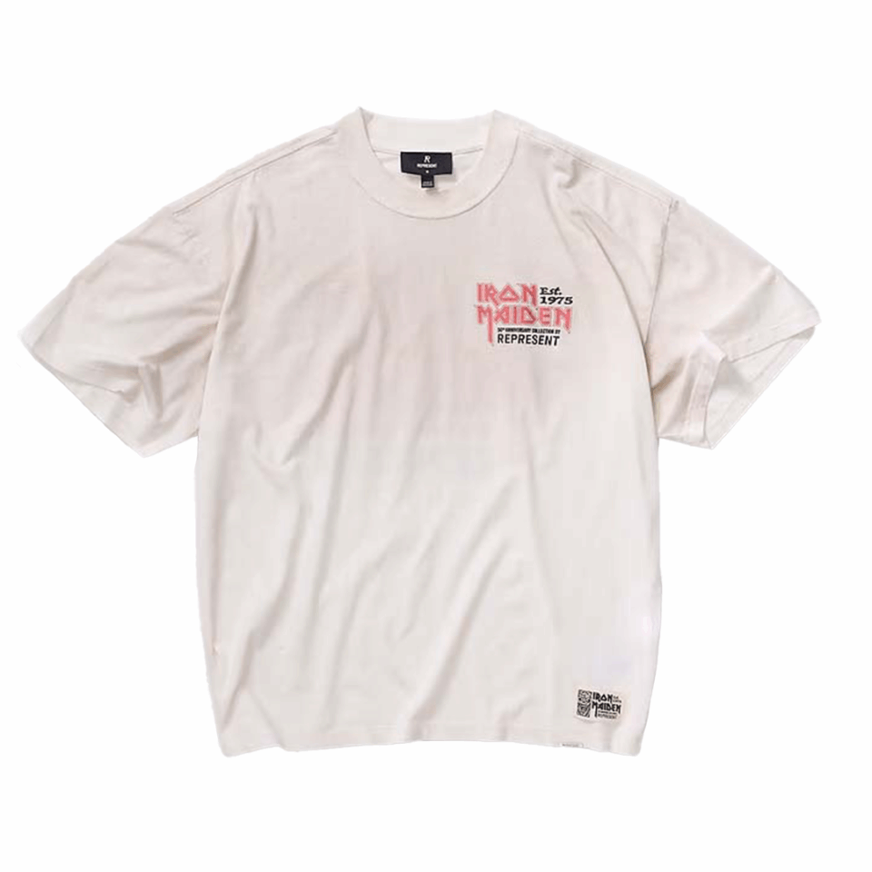 Represent Iron Maiden X Anniversary Tee - 'Washed Ecru'