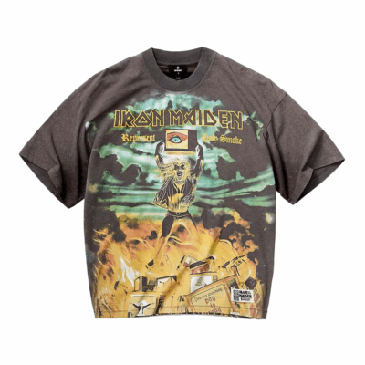 Represent Iron Maiden X Holy Smoke Tee - 'Sunfade Grey'