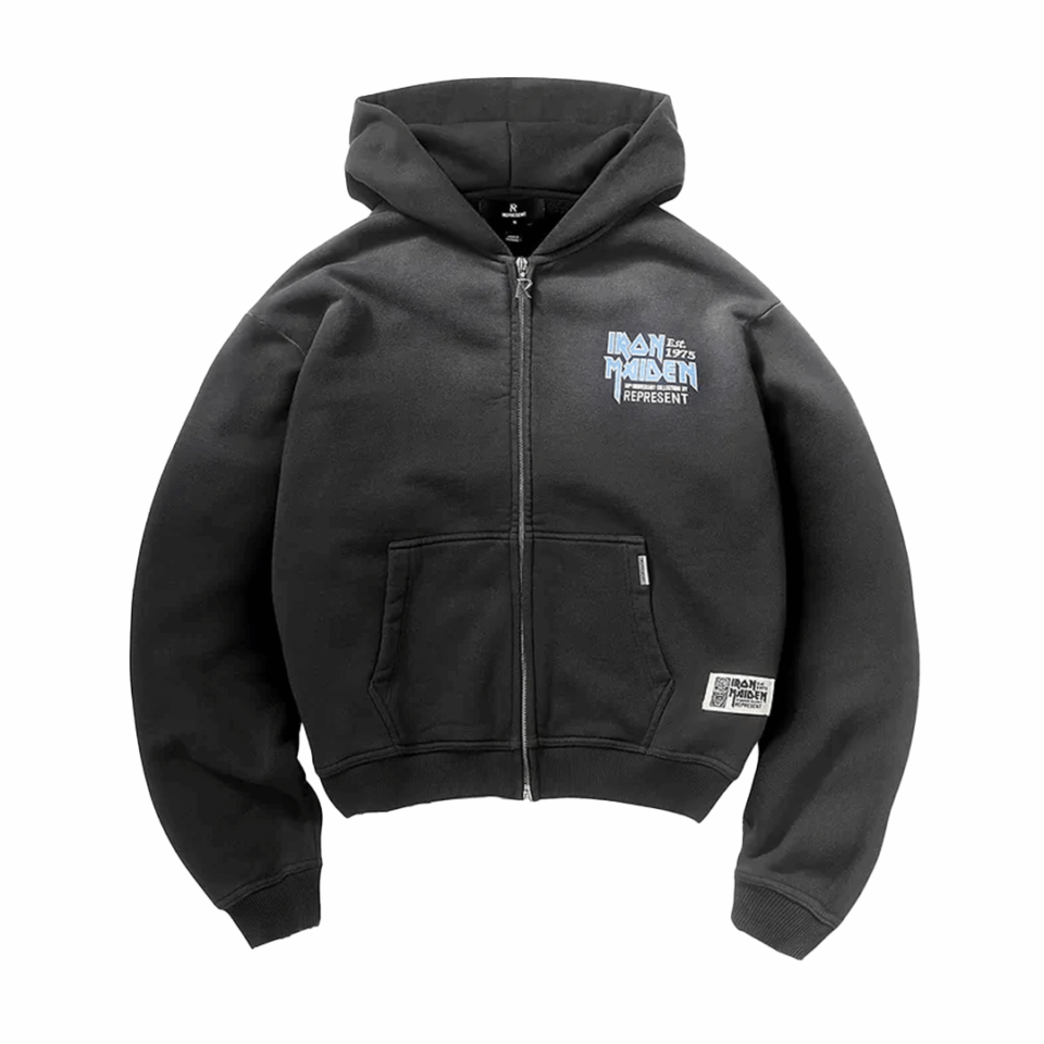 Represent Iron Maiden X Anniversary Hoodie - 'Stained Black'