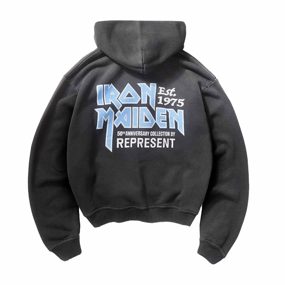Represent Iron Maiden X Anniversary Hoodie - 'Stained Black'