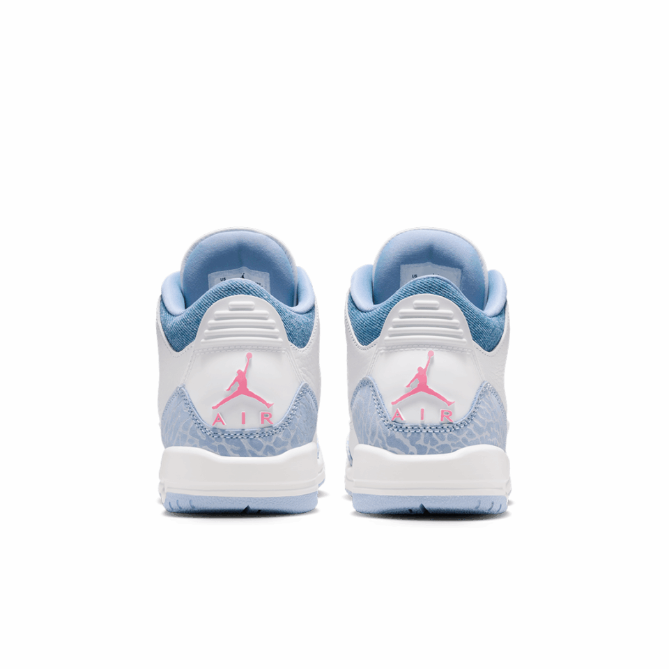 GS Air Jordan 3 - 'White/Pink Glow/Cobalt Bliss'