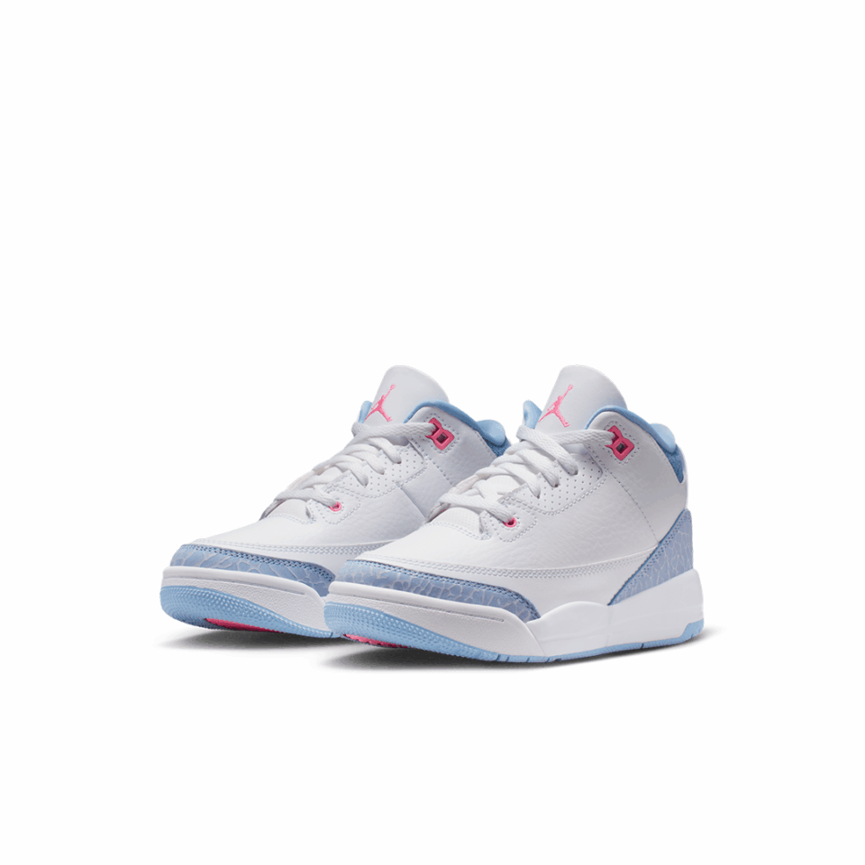 PS Air Jordan 3 - 'White/Pink Glow/Cobalt Bliss'