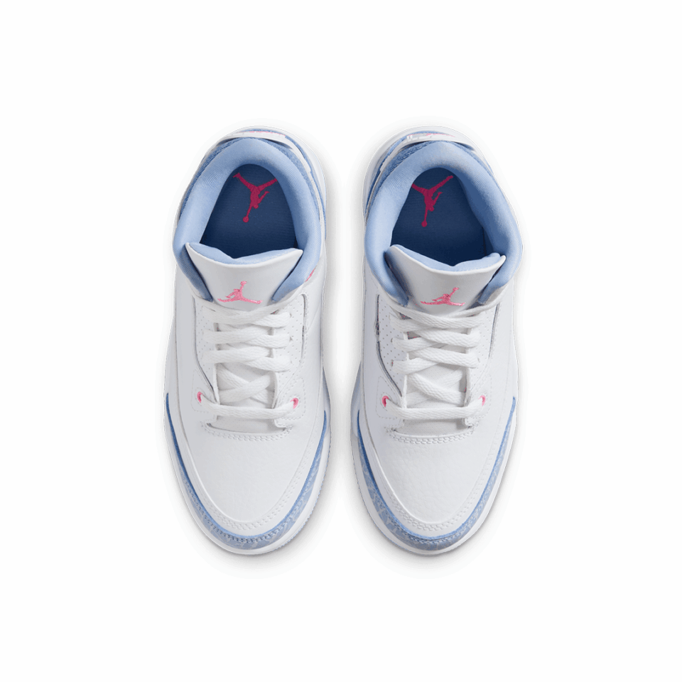 PS Air Jordan 3 - 'White/Pink Glow/Cobalt Bliss'
