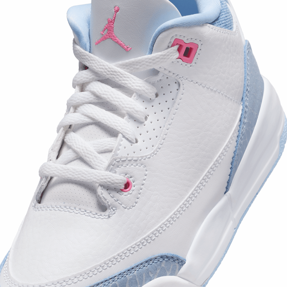 PS Air Jordan 3 - 'White/Pink Glow/Cobalt Bliss'