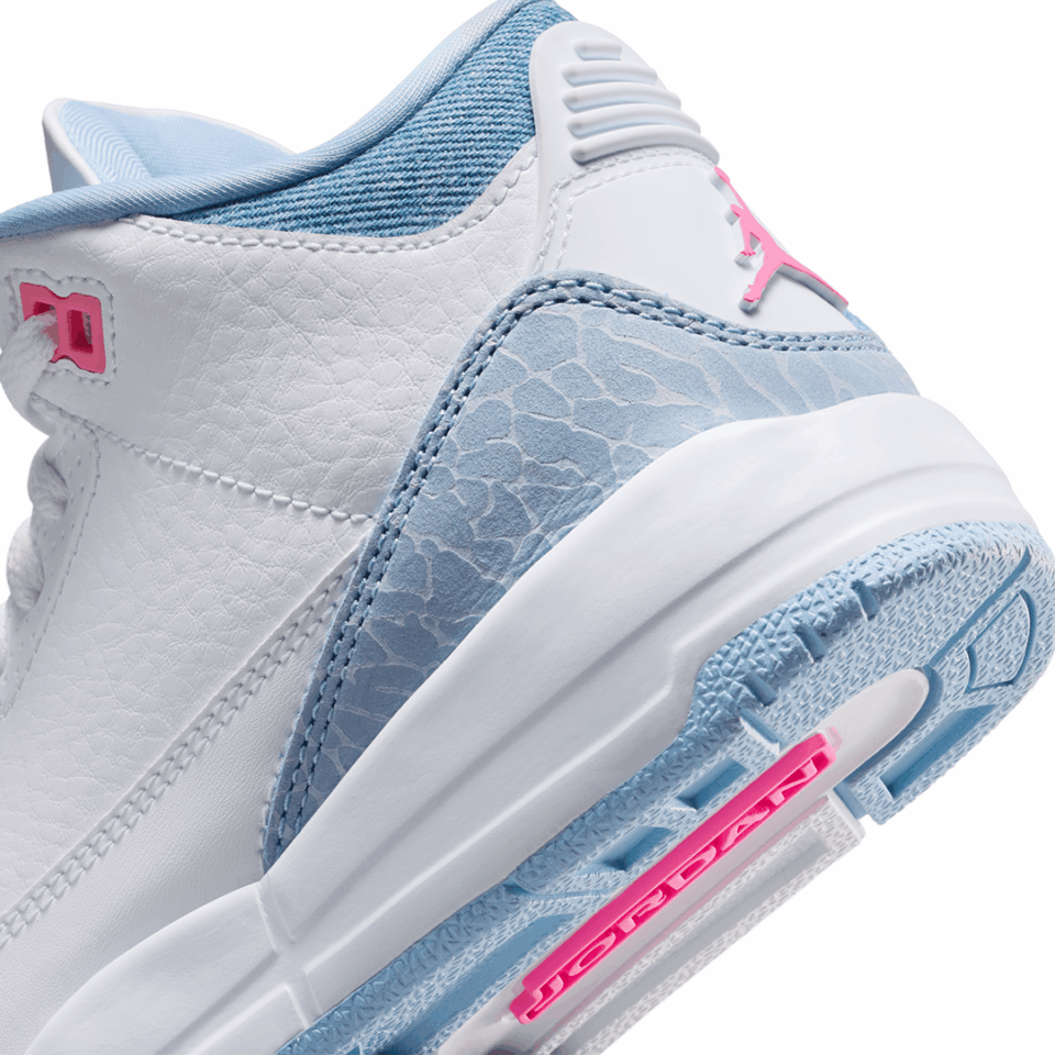 PS Air Jordan 3 - 'White/Pink Glow/Cobalt Bliss'