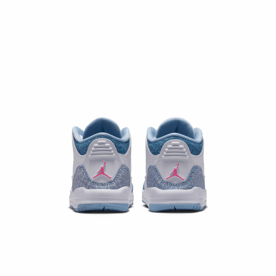 TD Air Jordan 3 - 'White/Pink Glow/Cobalt Bliss'