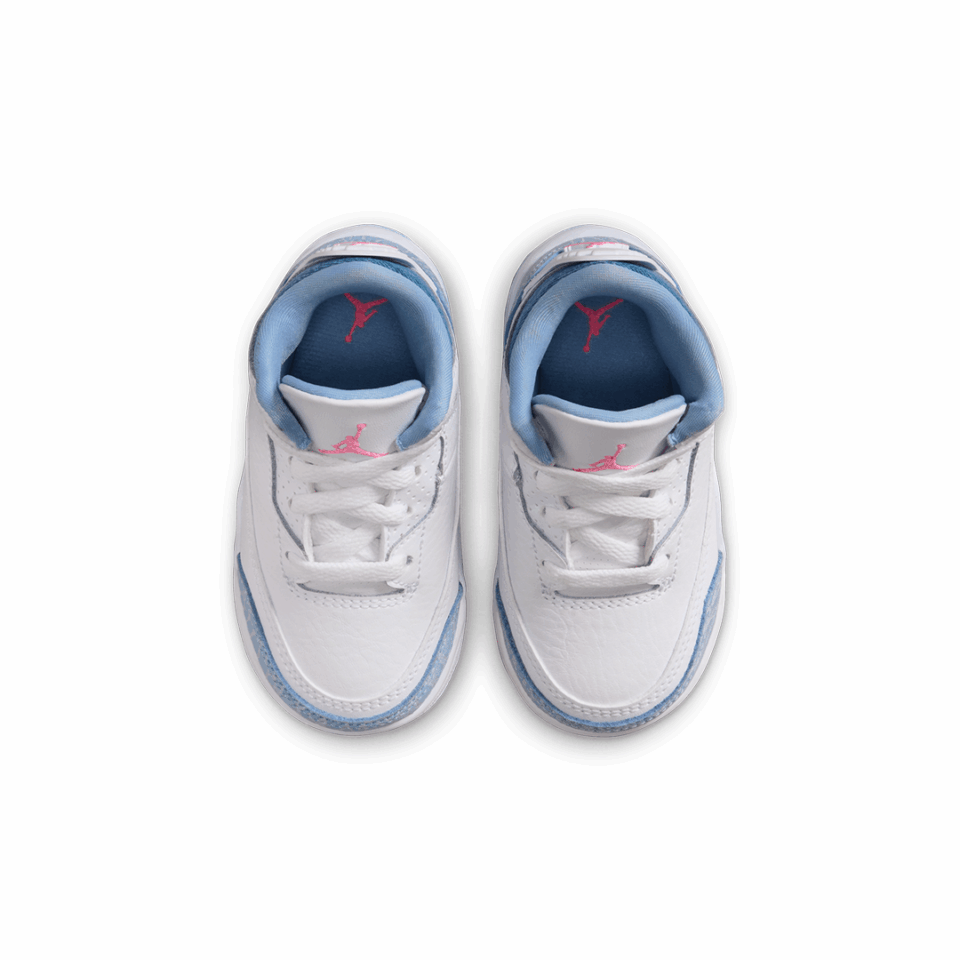 TD Air Jordan 3 - 'White/Pink Glow/Cobalt Bliss'