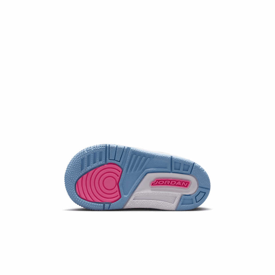 TD Air Jordan 3 - 'White/Pink Glow/Cobalt Bliss'