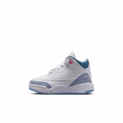 TD Air Jordan 3 - 'White/Pink Glow/Cobalt Bliss'