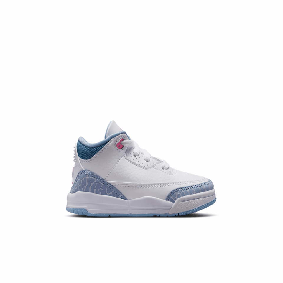 TD Air Jordan 3 - 'White/Pink Glow/Cobalt Bliss'