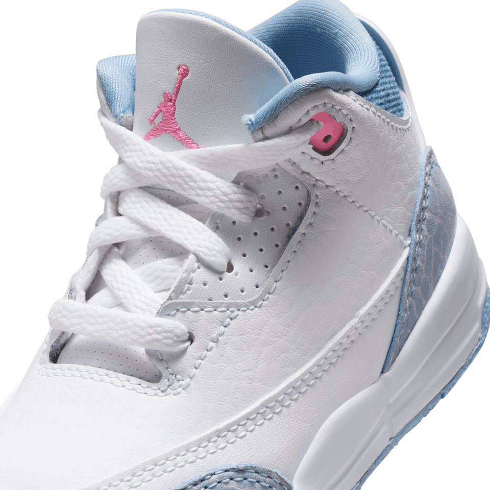 TD Air Jordan 3 - 'White/Pink Glow/Cobalt Bliss'
