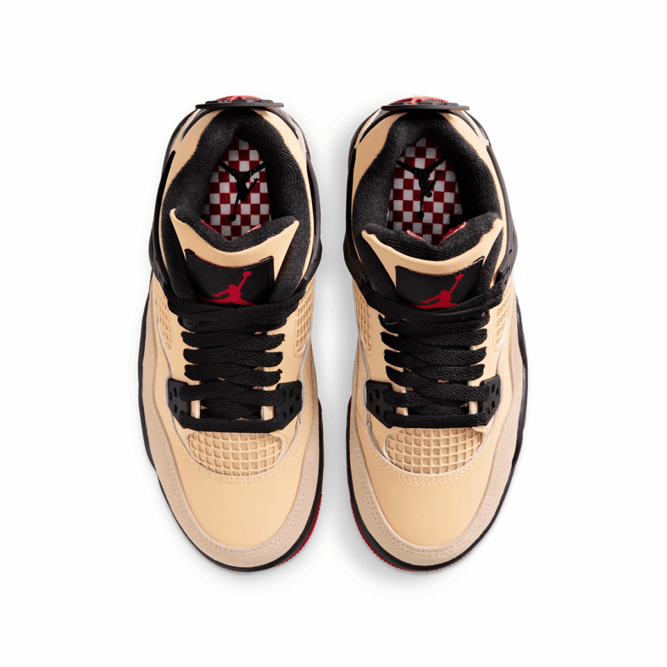 GS Air Jordan 4 - 'Sesame/Fire Red'