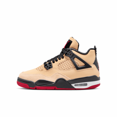 GS Air Jordan 4 - 'Sesame/Fire Red'