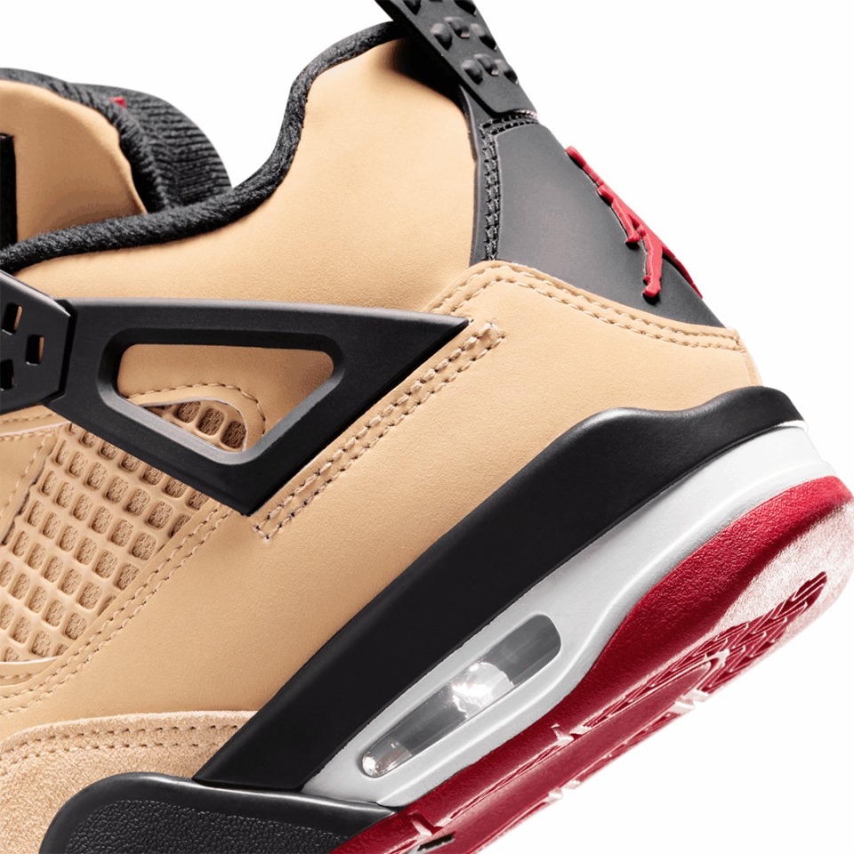 GS Air Jordan 4 - 'Sesame/Fire Red'