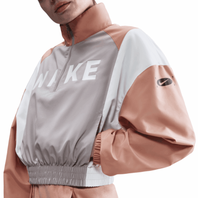 WMNS Nike Woven Pull-Over Top - 'College Grey/Rose Gold'