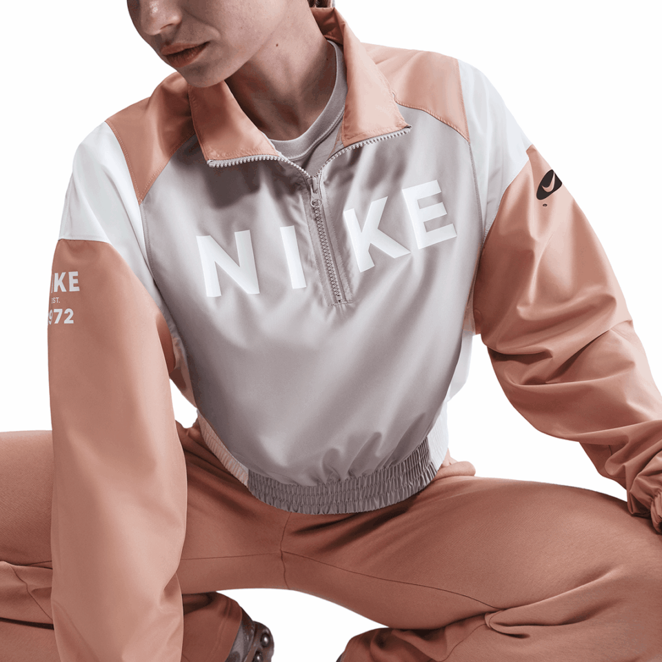 WMNS Nike Woven Pull-Over Top - 'College Grey/Rose Gold'