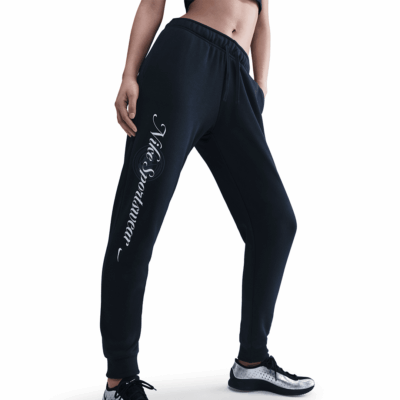 WMNS Nike Mid Rise Graphic Jogger - 'Black/Photon Dust'