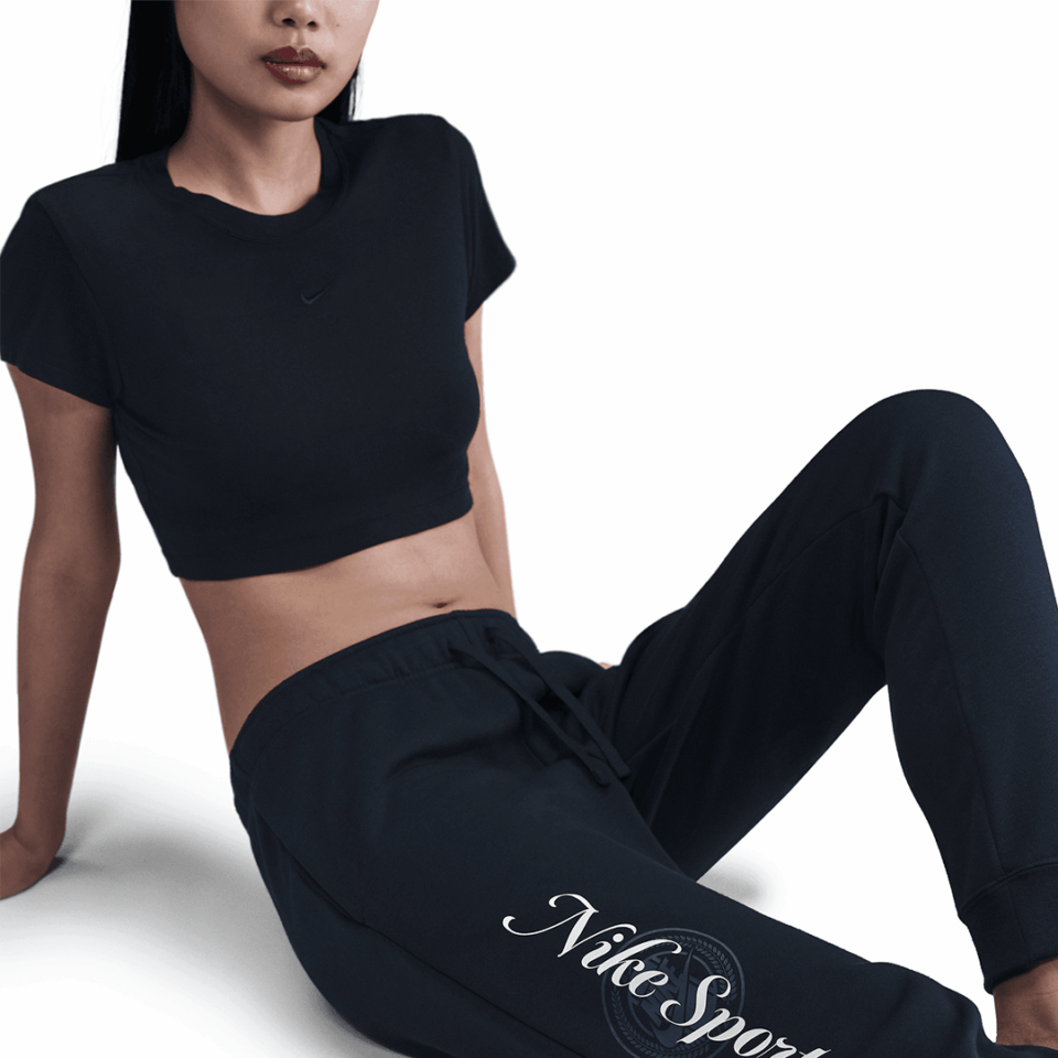 WMNS Nike Mid Rise Graphic Jogger - 'Black/Photon Dust'