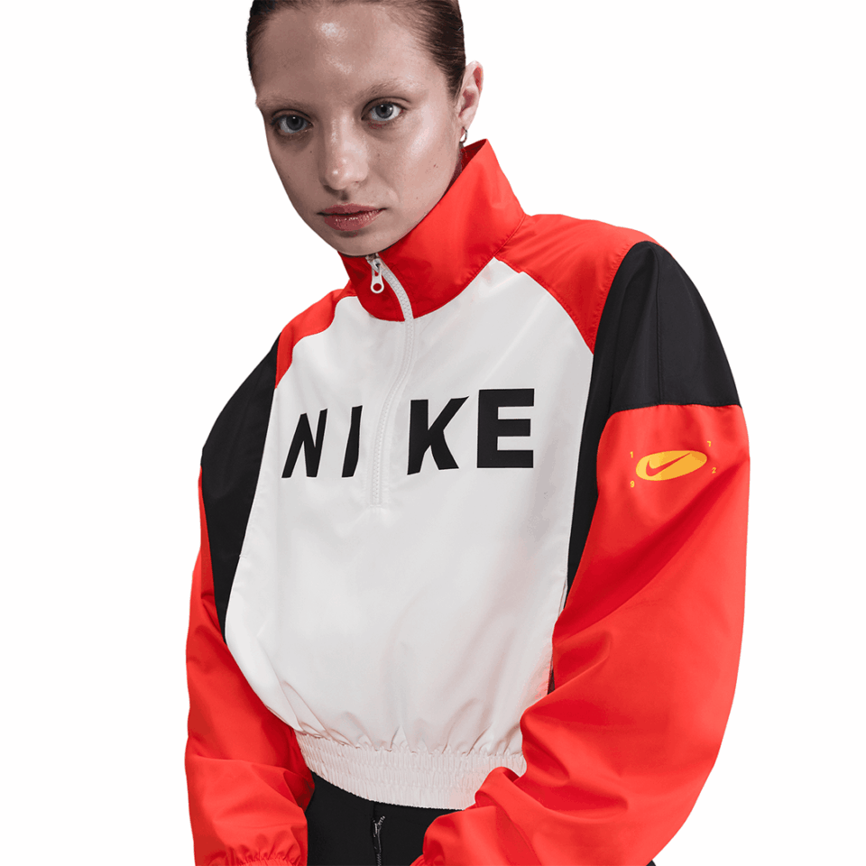 WMNS Nike Woven Pull-Over Top - 'Sail/Picante Red'