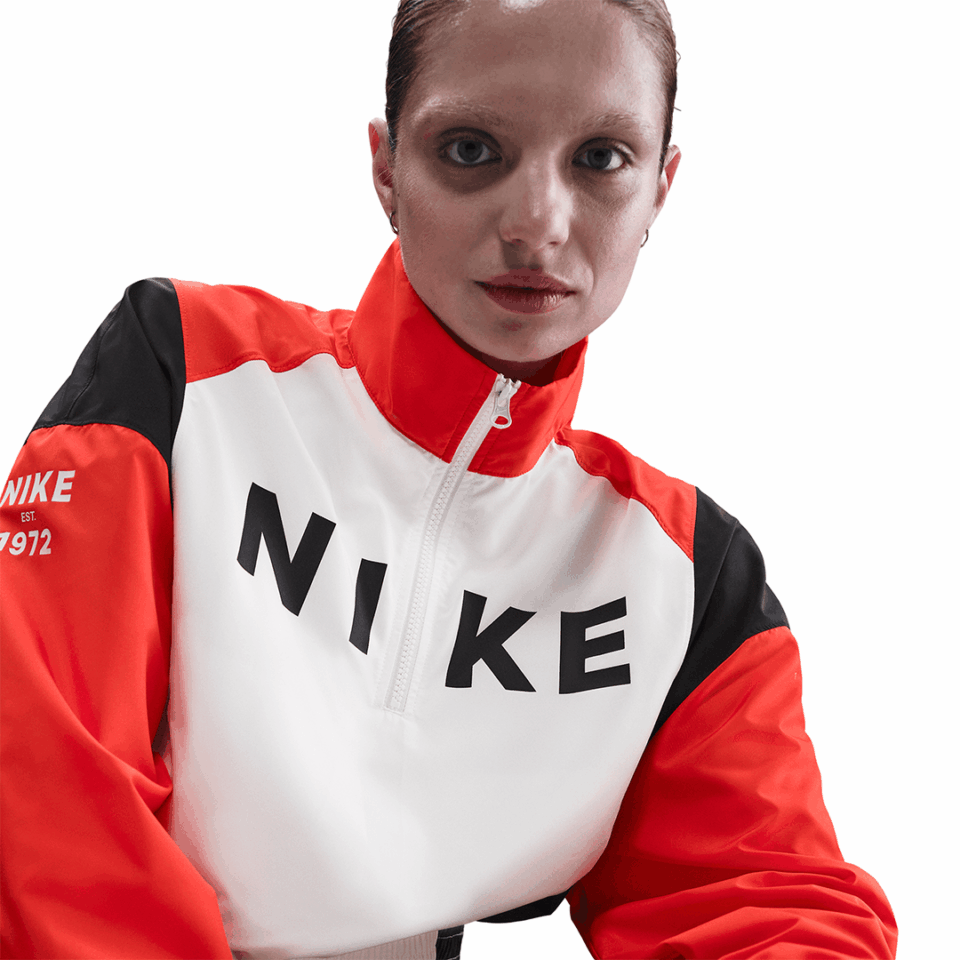 WMNS Nike Woven Pull-Over Top - 'Sail/Picante Red'