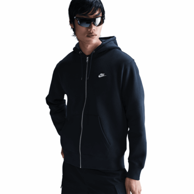 Nike Club Zip Hoodie - 'Obsidian/Obsidian'