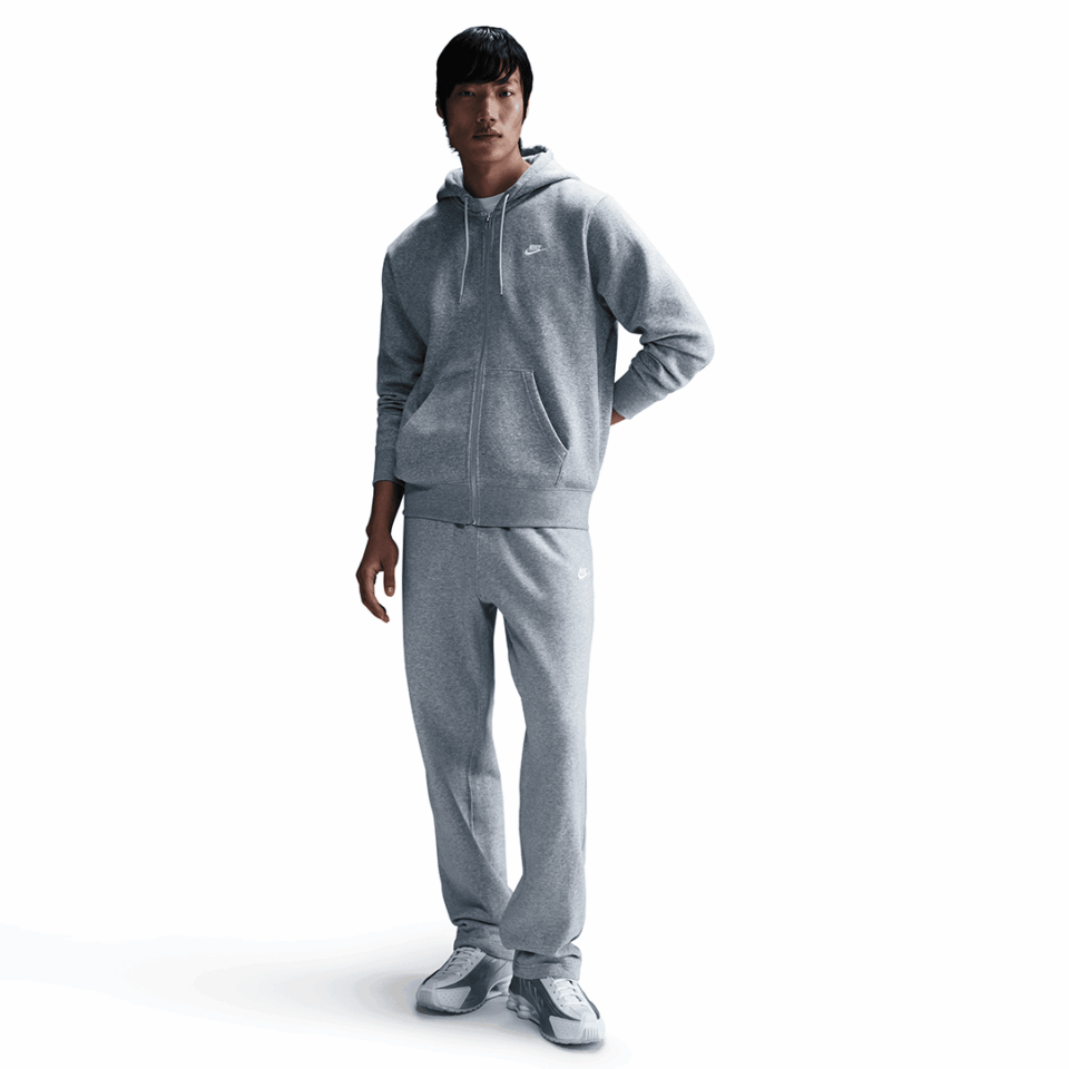 Nike Club Zip Hoodie - 'Dark Grey Heather/Light Smoke Grey'