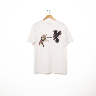 Maharishi Black Crow White Heron Tee - 'White'