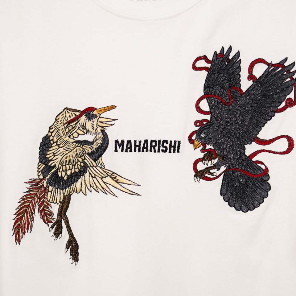 Maharishi Black Crow White Heron Tee - 'White'