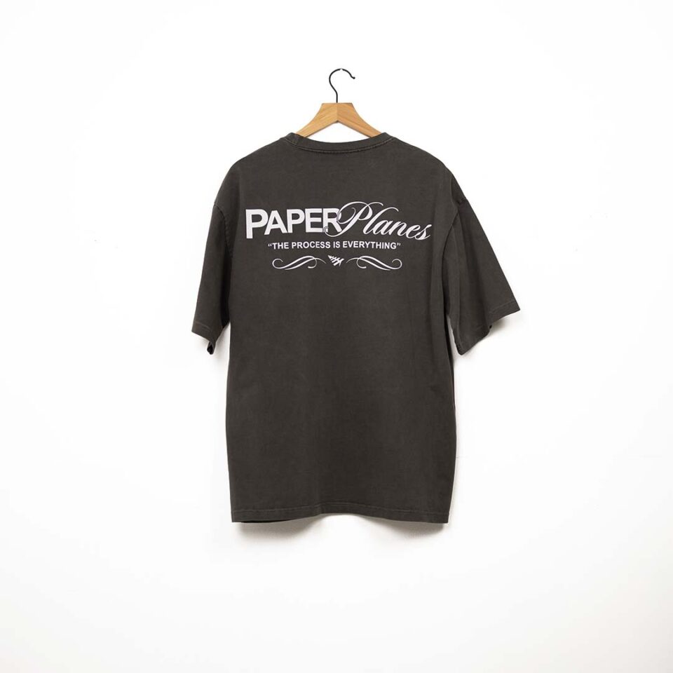 Paper Planes Men Heavyweight Process Tee - 'Washed Black'